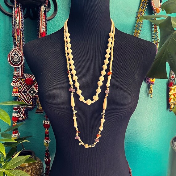 2 Artisan Vintage bohemian necklaces from India. #