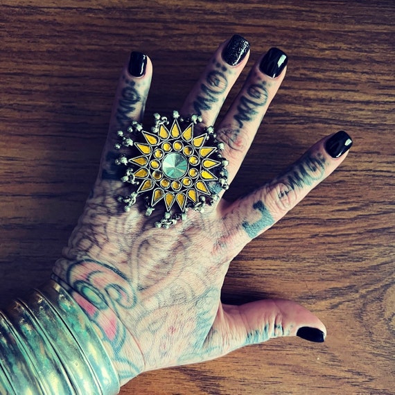 Reproduction, silver mirror ring. - image 1