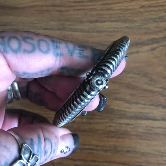 Indian silver bracelet. (Hinged). - image 5