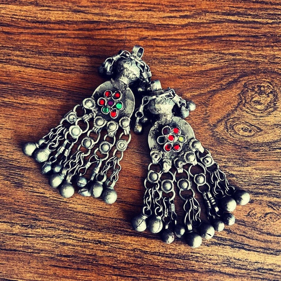 Pair of metal tassels/pendants. - image 1