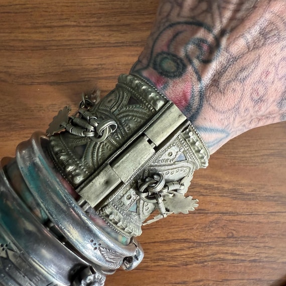 Premium Kuchi hinged cuff with dangles. - image 2