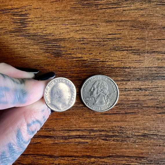 Antique silver coin ring from India. Gem