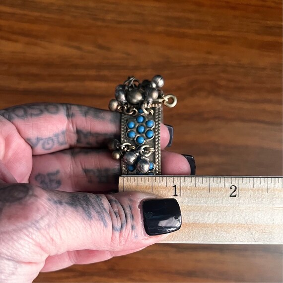 Kuchi hinged cuff with turquoise. - image 7