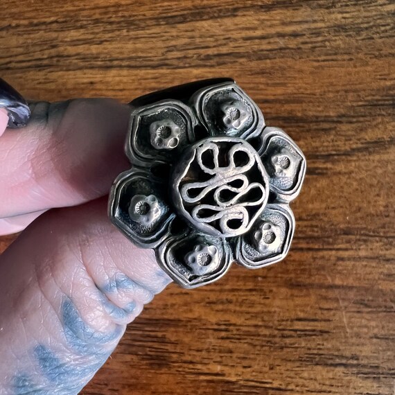 Indian, silver forehead ornament. - image 3