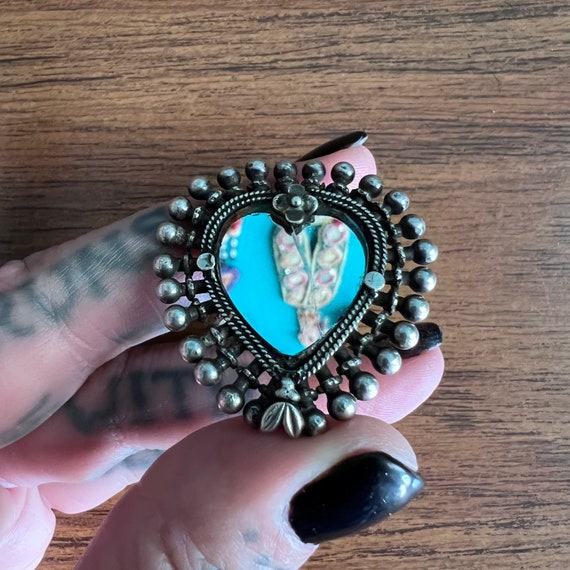 Reproduction, silver heart ring. - image 5