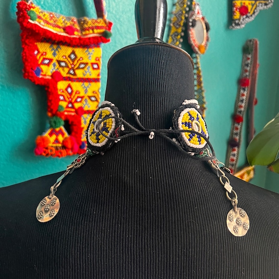 Repurposed boho choker from Pakistan with dangles… - image 5