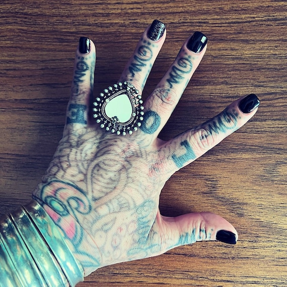 Reproduction, silver heart ring. - image 1