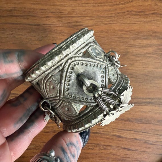 Premium Kuchi hinged cuff with dangles. - image 8