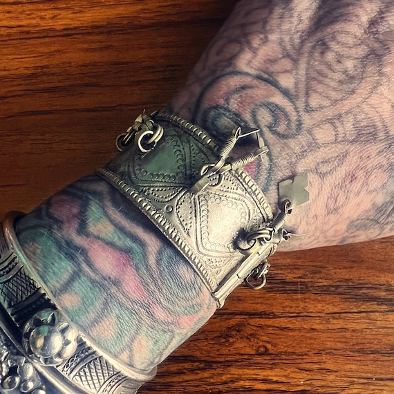 Small Kuchi hinged cuff with dangles. - image 1