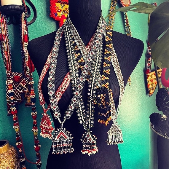WHOLESALE LOT. 5 Beaded Kuchi necklaces. #3. - image 1