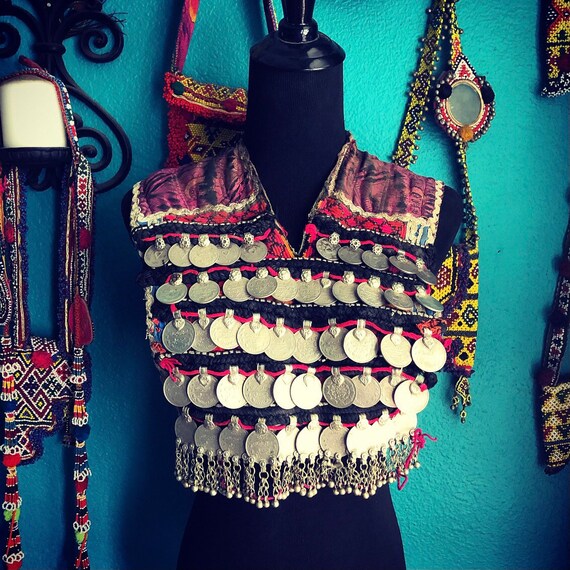 Beaded Kuchi dress component. (DIRTY).