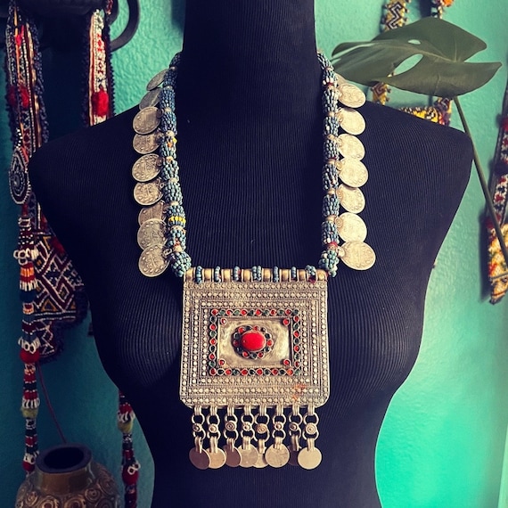 Huge Kuchi necklace with coins.