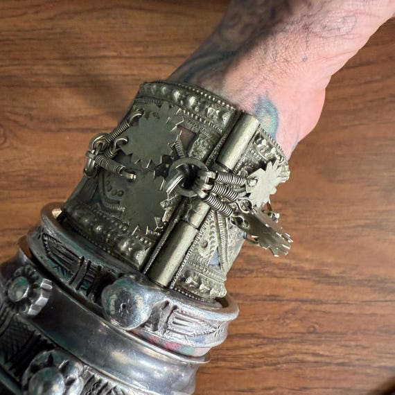 Premium Kuchi hinged cuff with dangles. - image 3