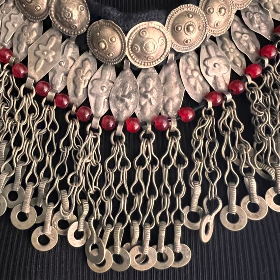 Kuchi "shoelace" necklace with red beads. #1. - image 6