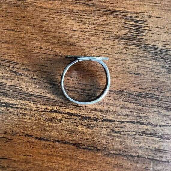 Antique silver coin ring from India. Gem