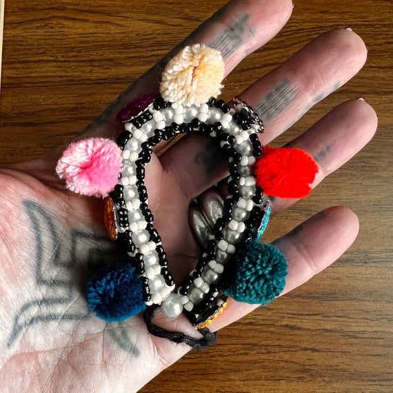 FLASH SALE. Woven bracelet with pom-poms. - image 4