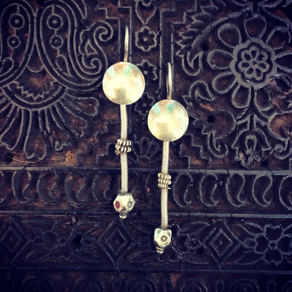 Antique silver earrings from India. #3.