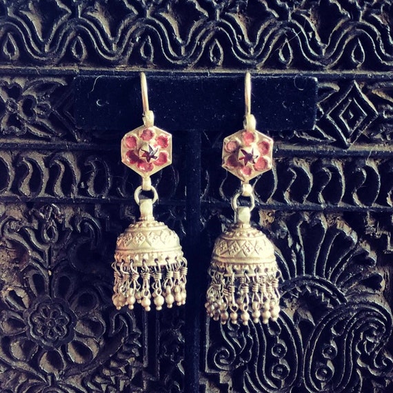 Antique silver earrings from Pakistan.