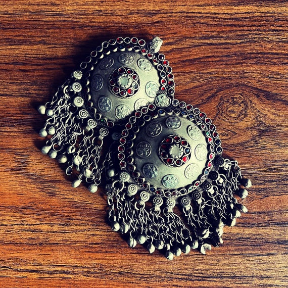 Matched pair of large Waziri pendants. #8. - image 1