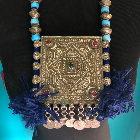 Kashmiri "box" necklace with dangles. - image 3