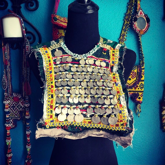 Beaded Kuchi dress component. (DIRTY).