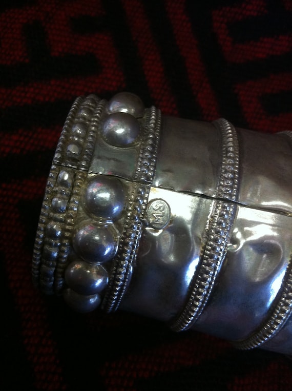 Tall silver bracelet from India. - image 5