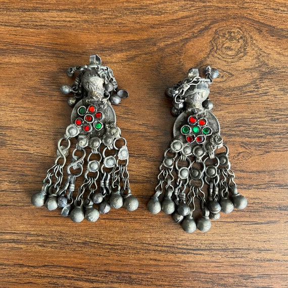 Pair of metal tassels/pendants. - image 4