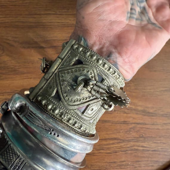 Premium Kuchi hinged cuff with dangles. - image 4