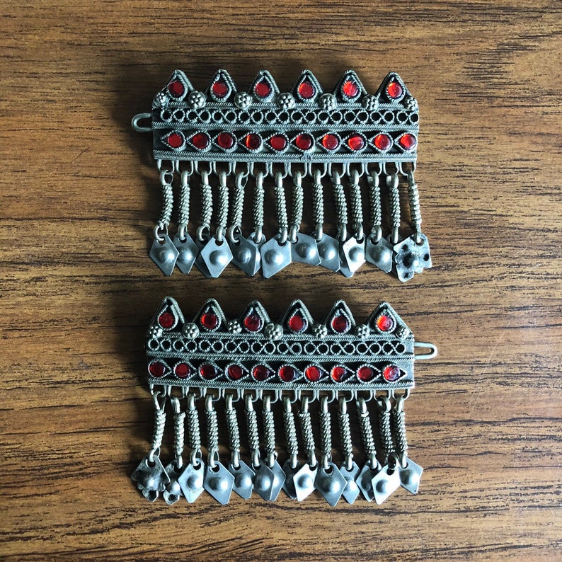 Pair of premium Kuchi hair barrettes 5.