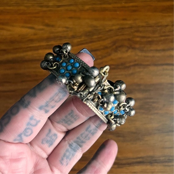 Kuchi hinged cuff with turquoise. - image 3