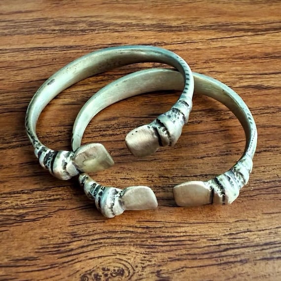 Antique brass bangles from India.