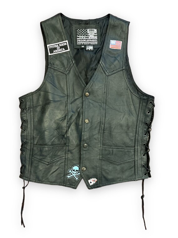 1990s Leather Biker Vest