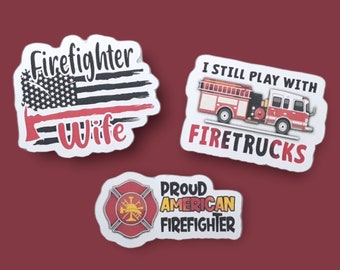 Firefighter Vinyl Stickers: Water Resistant Die Cut Decals