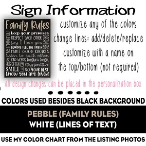 Personalized Family Rules Sign, Custom House Rules Sign, Housewarming ...