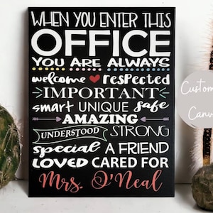 When You Enter This Office, Human Resources Office Decor, Personalized Counselor Office Door Sign, Psychologist Gift, Welcome Sign For