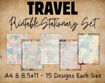 Vintage Map Stationery: Travel Letter Writing Paper (Digital Download)
