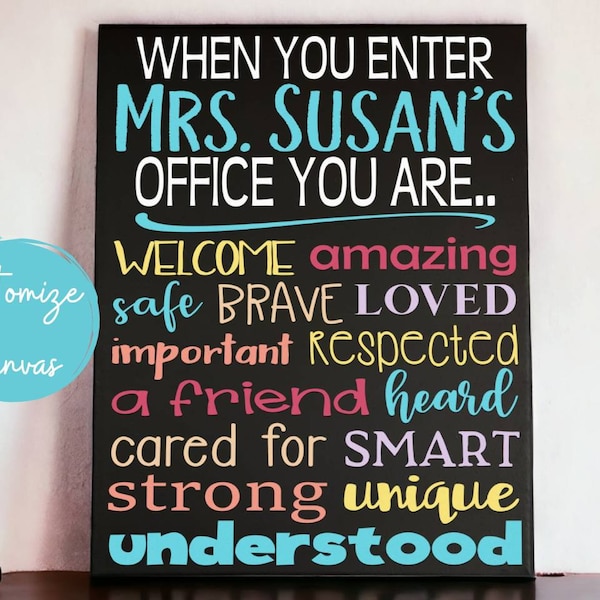 When You Enter This Office, Personalized Office Sign, Therapist Office, Counselor Office, Social Worker Sign, Door Sign, Gift For Principal