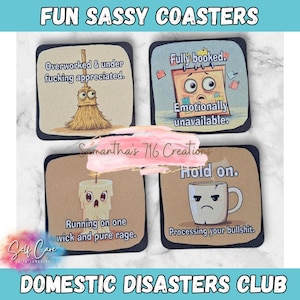 Funny Rude Quote Coaster: Sarcastic Adult Humor Drink Coaster
