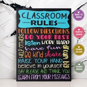Classroom Rules Sign | Personalized School Decor | Teacher Gift