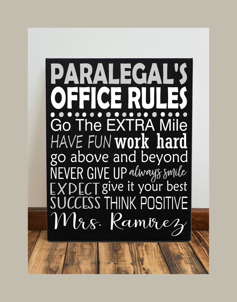 Lawyer Paralegal Office Rules Canvas Sign Etsy
