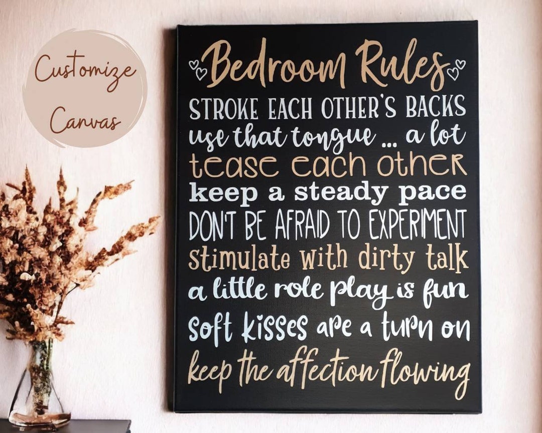 Adult Bedroom Rules Sign, Naughty Decor for Couples, Romantic Gifts for