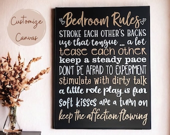 Adult Bedroom Rules Sign, Naughty Decor For Couples, Romantic Gifts For Boyfriend, Gag Gifts, Sex Rules Sign, Anniversary Gift, Bedroom Sign