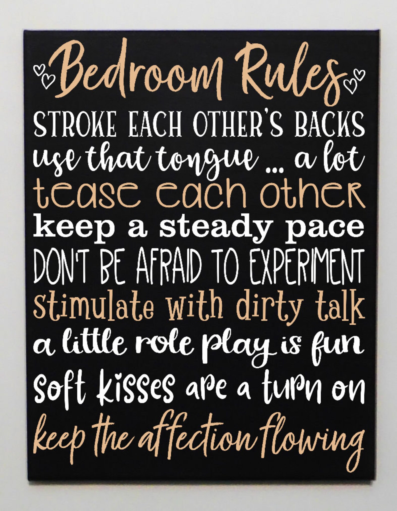 Bedroom Rules Painted Canvas Decor For Couples | Etsy