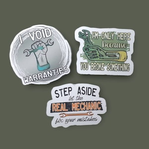 Mechanic Stickers, Vinyl Stickers For Laptop, Gift For Mechanic Boyfriend, Diesel Mechanic Gifts, Tool Box Stickers, Sarcasm Stickers