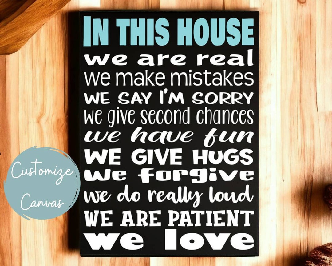 Custom Family Rules Canvas Sign: Personalized Home Decor - Etsy