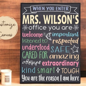 When You Enter This Office, School Counselor, School Office Decor, Personalized Office Sign, Therapist Office Door Sign, Guidance Counselor