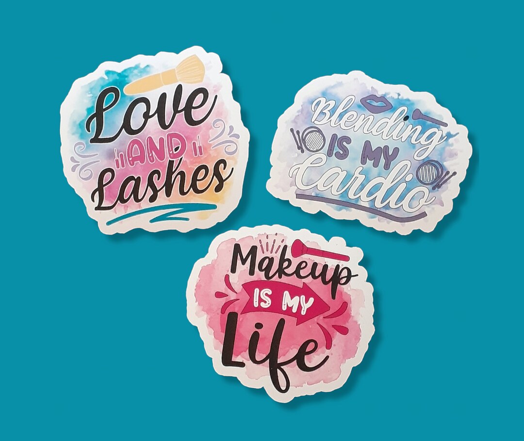 Makeup Vinyl Stickers, Girly Stickers for Laptops, Gift for Cosmetologist, Makeup Artist Gift