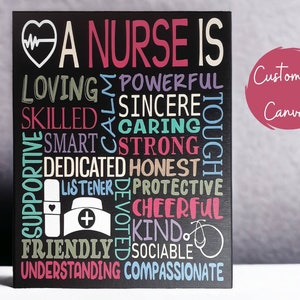 Nurse Word Art Canvas: Colorful Motivational Decor