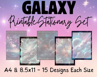 Galaxy Stationery Set: Cosmic Lined Writing Paper (Digital Download)