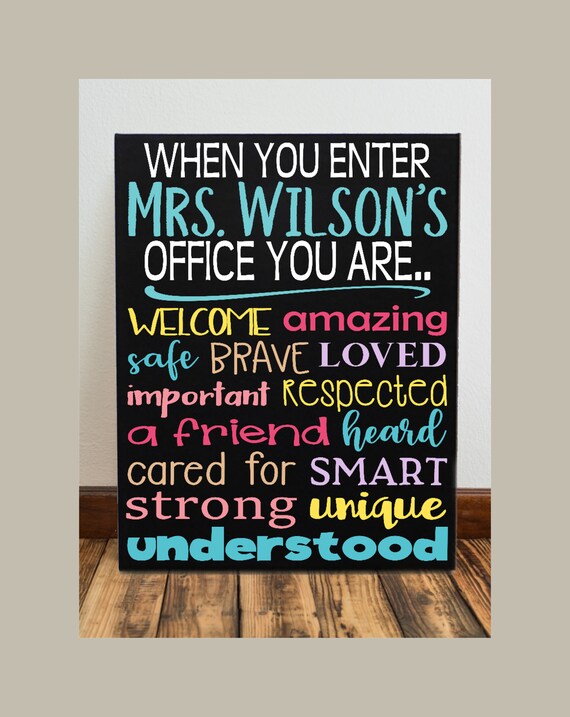 When You Enter This Office Classroom Hanging Canvas Wall Decor Etsy